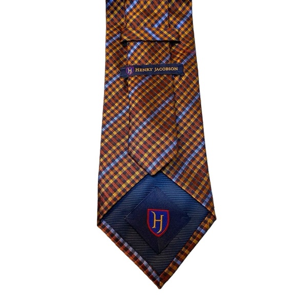 Henry‎ Jacobson Jacquard Tie Silk Cotton Blend Men Necktie Vintage Executive - Picture 4 of 7